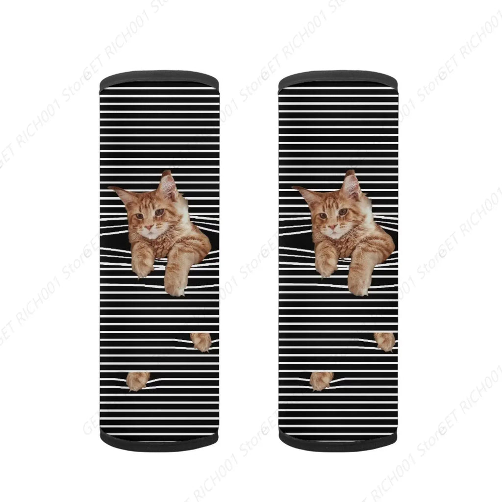 Cat Stripes Kids Seat Belt Covers 2-Pack – Soft Anti-Slip Pad Seat Belt Cover HIP Cat Stripes