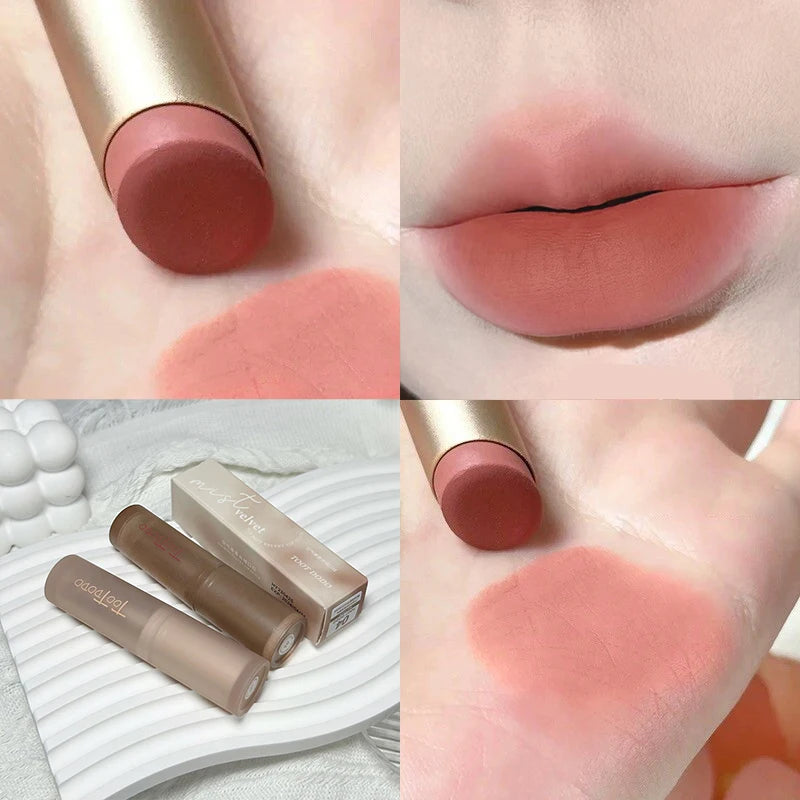 1/2Pc 6-color Matte Velvet Lipstick Silky Texture Without Drying Easy To Apply Long-lasting No-stick Velvet Mist Lipstick Makeup HIP 06-1Pc