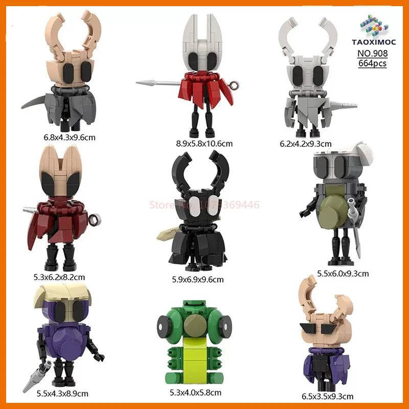 Hollow Knight Silksong 9-Piece Assembly Figure Model Set Assembly Figure Model HIP