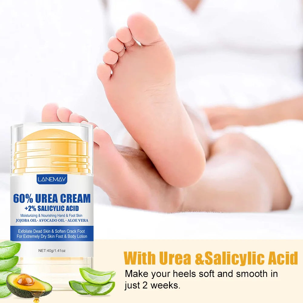 40g Ultra-Hydrating 60% Urea Foot Cream Aloe Vera for Softening Dry Cracked Feet - Gentle Exfoliation Daily Foot Care Solution HIP