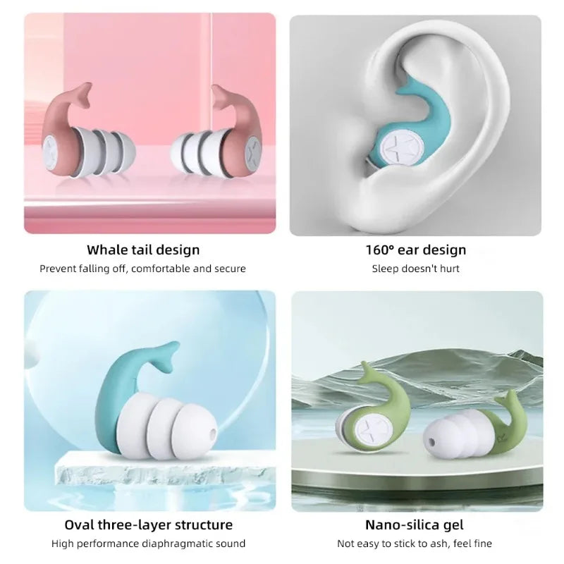 Soft Silicone Earplugs – Sleep, Noise Reduction & Swimming Silicone Earplugs HIP