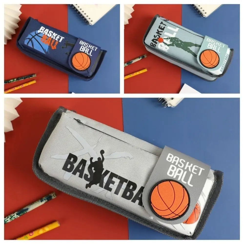 Large Canvas Pencil Case – Basketball Cartoon Pen Bag Canvas Pencil Case HIP