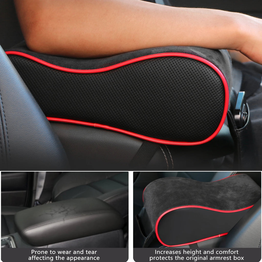 Suede Memory Foam Car Armrest Console Cushion Pad – Universal Car Armrest Cushion HIP