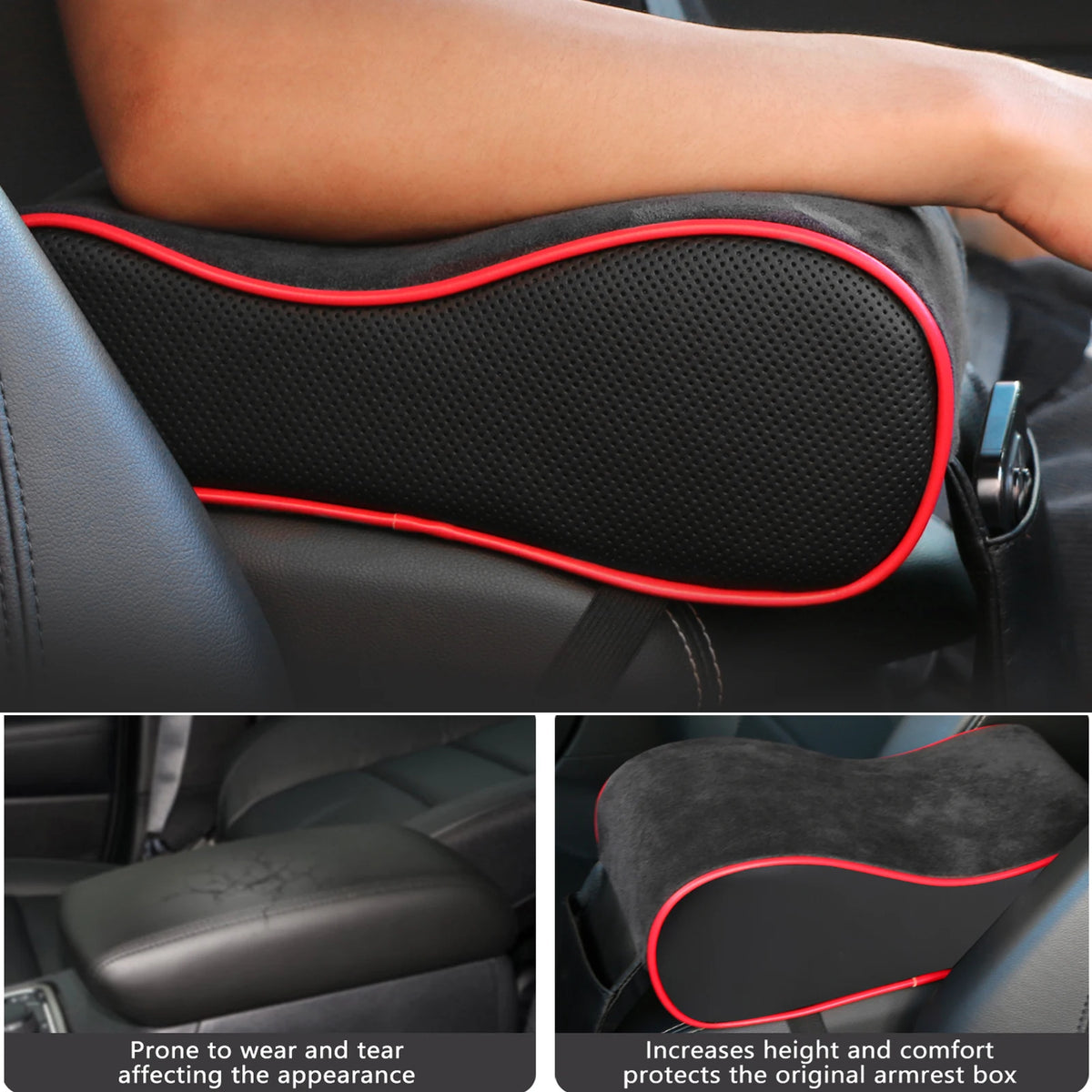 Suede Memory Foam Car Armrest Console Cushion Pad – Universal Car Armrest Cushion HIP