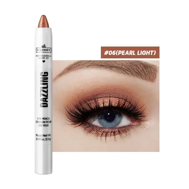 12 Colors Pearlescent Eyeshadow Pencil Waterproof Long Lasting Glitter Shimmer Eye Shadow Pen Eyeliner Stick Eyes Makeup Tools HIP 06