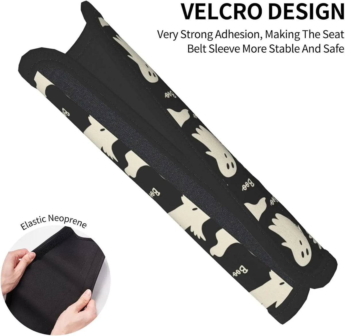 Ghost Pattern Seat Belt Shoulder Pads – Pack of 2 | Universal Seat Belt Cover HIP
