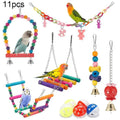 Bird Cage Toys for Parrots Wood Birds Swing Reliable Chewable Bite Bridge Wooden Beads Shape Parrot Toy 7pcs Bird Toys parrot HIP A