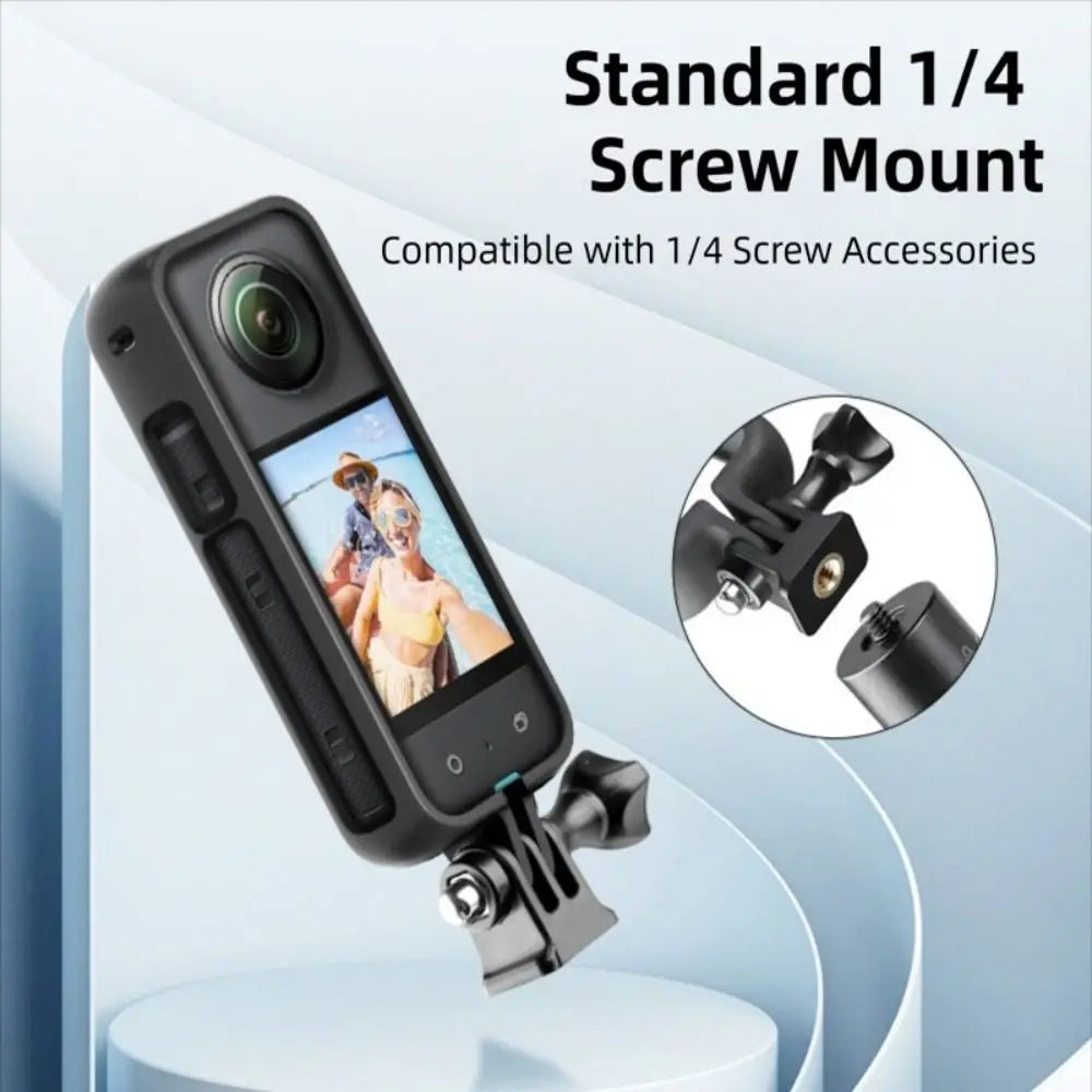 PC Frame Cage for Insta360 X4 & X5 – 1/4 Screw Mount Action Camera Case HIP