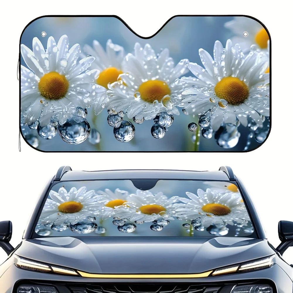 Daisy Raindrops Car Sun Visor – Multi-Layer Universal Sunshade Car Sun Visor HIP S