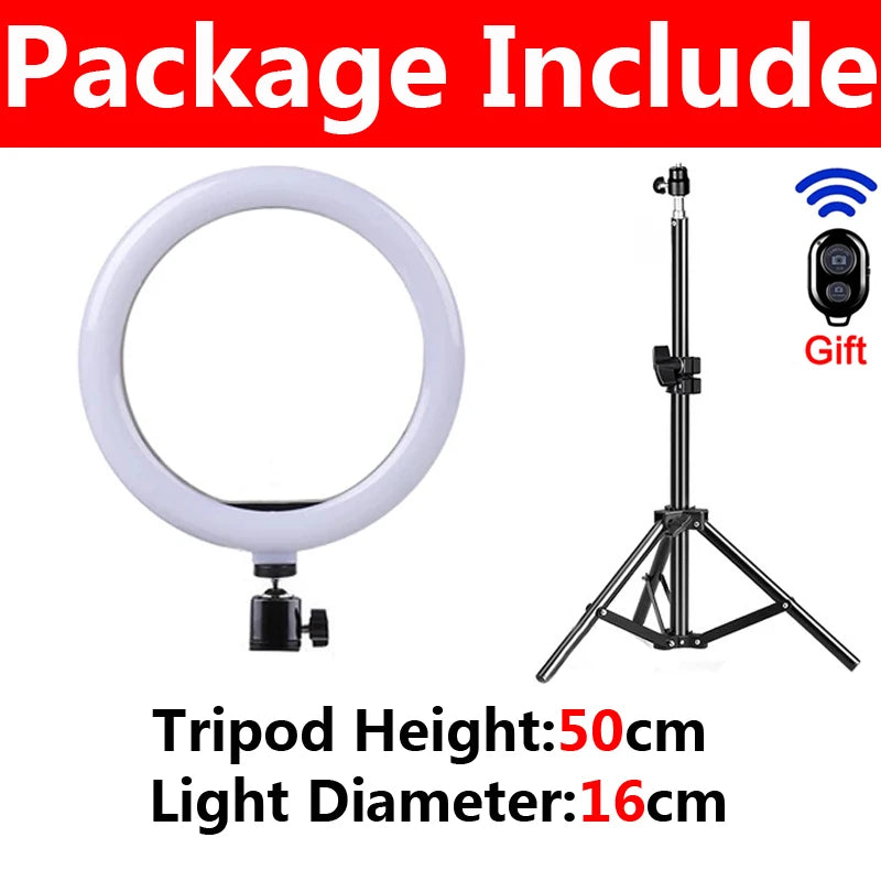 LED Selfie Ring Light 26/33cm with Tripod & Remote | HIP LED Ring Light HIP D-16cm