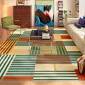 Dopamine Color Block Plush Rug – Stain-Resistant Carpet Area Rug HIP GU6369-QD 100x150cm