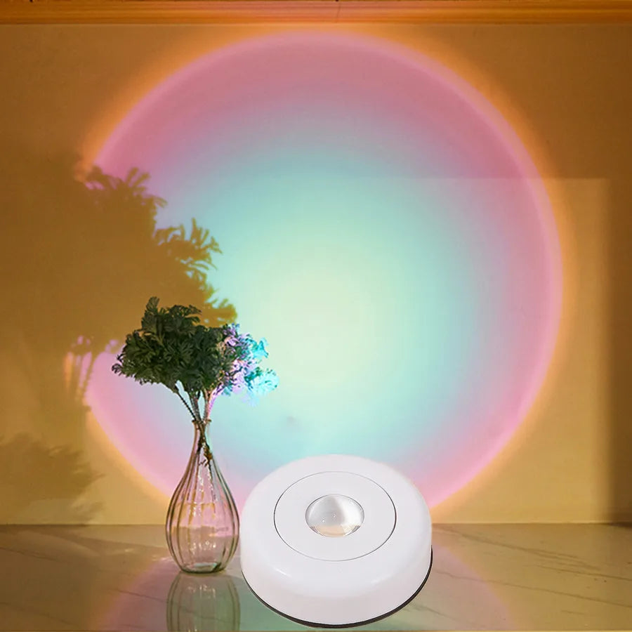 Touch LED Sunset Cabinet Light – Battery Stick-On Night Lamp LED Night Light HIP Rainbow Projector