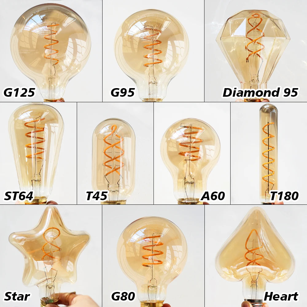 YNL E27 LED Filament Bulb 4W Vintage Edison Spiral Lamp 220V LED Filament Bulb HIP