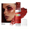 Hair Glitter, Pink Glitter Stick for Hair and Body, Hair & Body Sparkle On-The-Go Singer Concert Music Rave Festival-Ready Shimm HIP 6Red