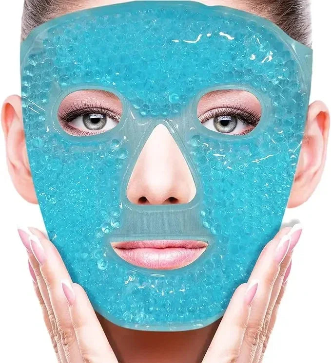 Gel Bead Full Face & Eye Mask – Hot & Cold Spa Compress Gel Face Eye Mask HIP Blue