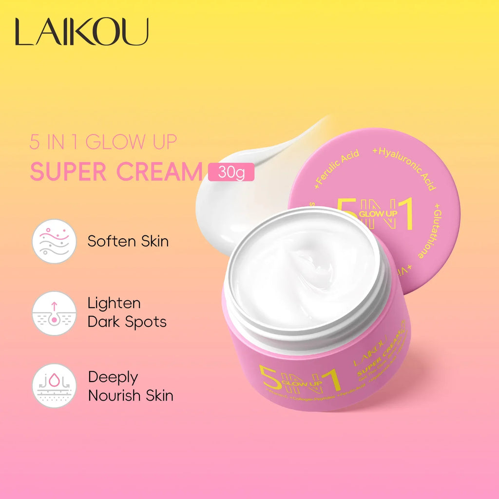 LAIKOU 5-in-1 Hydrating Face Cream 30g – Glow Up Skincare Face Moisturizer Cream HIP