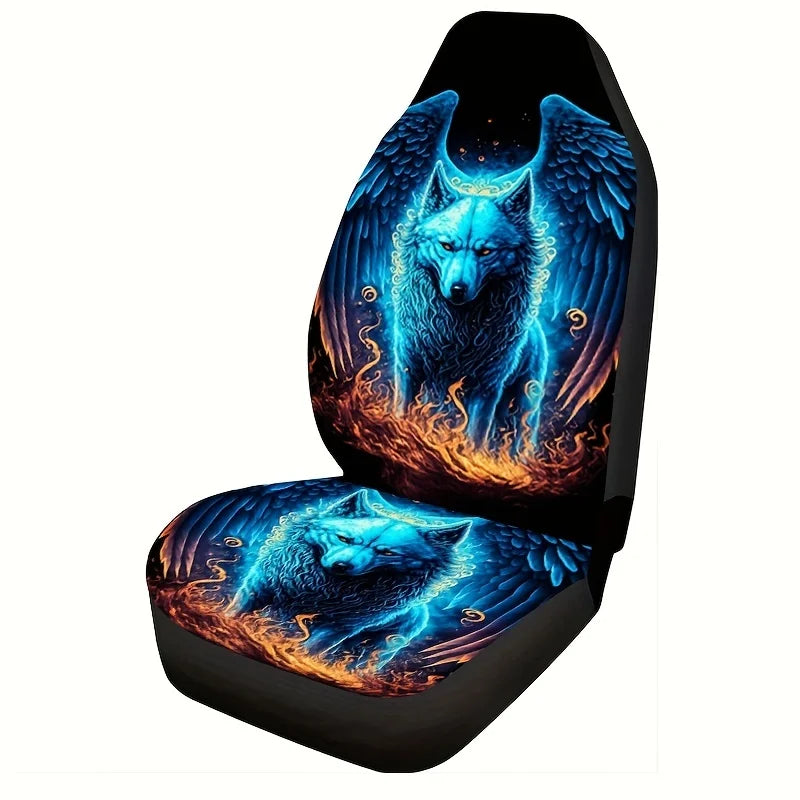 Wolf Print Car Seat Covers – Front Bucket Set of 2 Car Seat Covers HIP