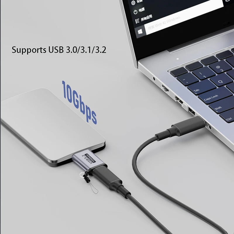 Micro B to USB-C & USB-A Adapter for HDD SSD Data Transfer USB Cable Adapter HIP
