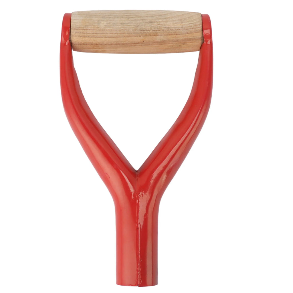Shovel Handle Strudy Structure 12.22in Inside Diameter Ergonomic Design Spade Handle Y Shaped with Wooden Grip for Raking Tool HIP Red