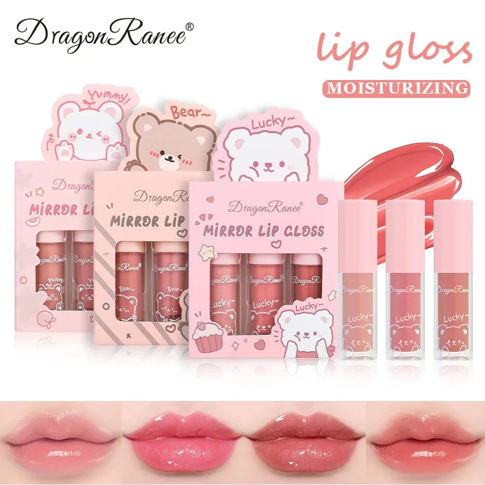 Dragon Ranee 3-Pc Mirror Lip Gloss Set | Pearl Shimmer Glaze Mirror Lip Gloss Set HIP