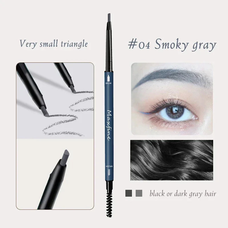 Maxfine Ultra Fine Triangle Eyebrow Pencil Precise Brow Definer Long Lasting Waterproof Morandi Cool Brown Eyebow Makeup 6 Color HIP 04 Smoke Gray 1