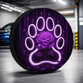 Purple Rose Paw Print RV Tire Cover – Weather-Resistant RV Tire Cover HIP PURPLE 17 in