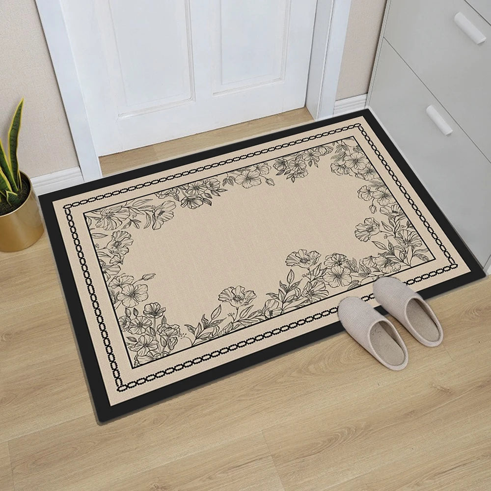 Minimalist Floral Door Mat – Non-Slip Entryway Rug | Home Decor Entryway Door Mat HIP