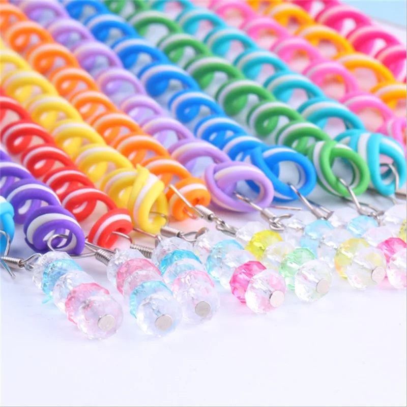 6pcs/lot Rainbow Color Cute Girl Curler Hair Braid hair styling tools hair roller Braid Maintenance The princess hair accessory HIP