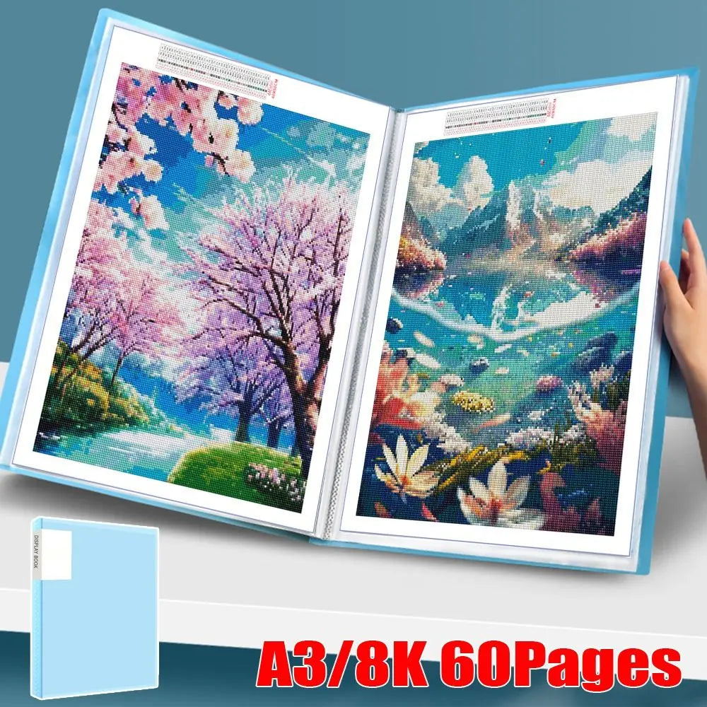 Diamond Painting Storage Book A3 – 60 Clear Pocket Pages Craft Storage Album HIP
