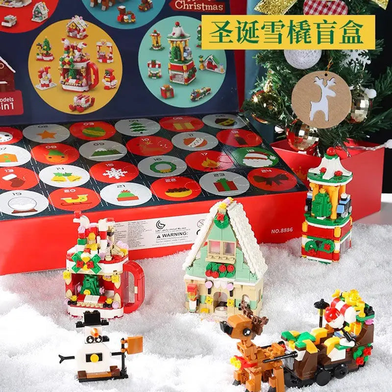 Christmas 24-Day Countdown Surprise Building Model Gift Set Building Model Set HIP
