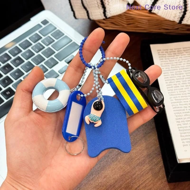 Swim Ring Resin Keychain – Cute Bag Charm & Pendant Novelty Keychain Charm HIP