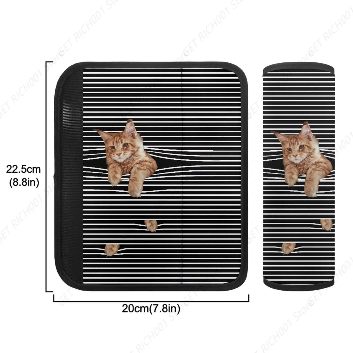 Cat Stripes Kids Seat Belt Covers 2-Pack – Soft Anti-Slip Pad Seat Belt Cover HIP
