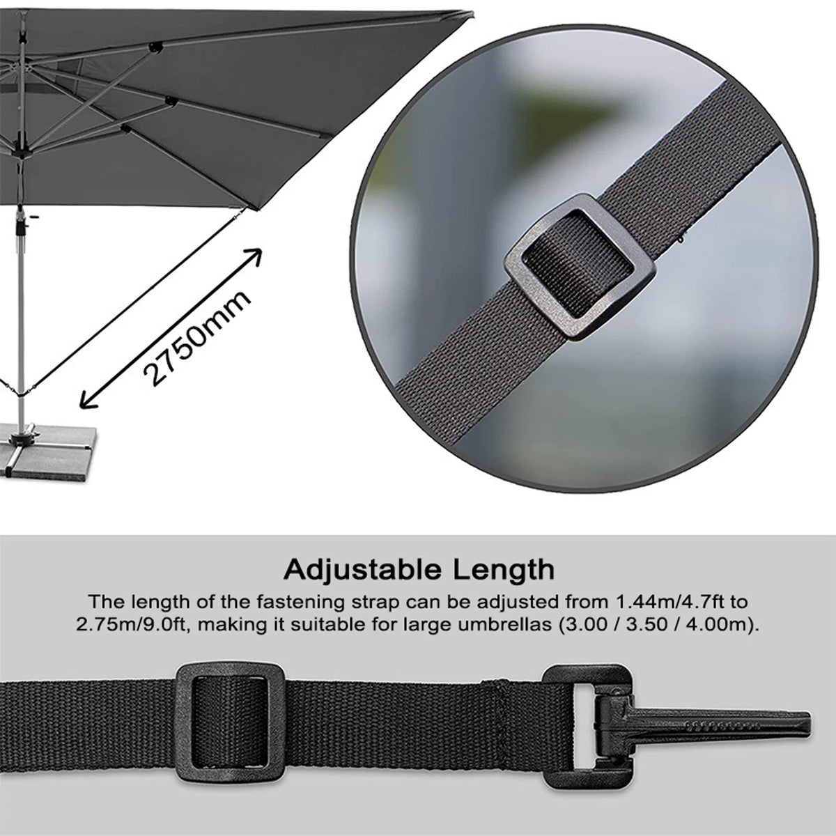 Umbrella Wind Stabilizer Straps Outdoor Sunshades Adjustable Fixing Straps Windproof Protecting for Large Cantilever Parasols HIP