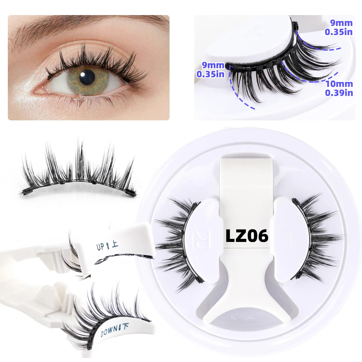 1/2 Pair Reusable Magnetic Eyelashes Tweezers Set Faux Mink Lashes Handmade 3D Natural False Eyelashes and Magnetic Tweezers Set HIP 1 pairs-LZ06
