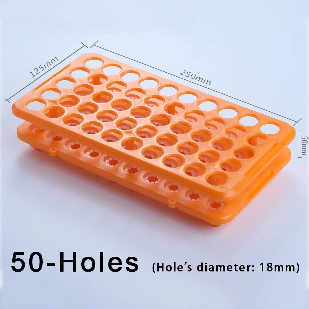 50-Slot Plastic Test Tube Rack – 18mm, 5–15mL Tubes Test Tube Rack HIP