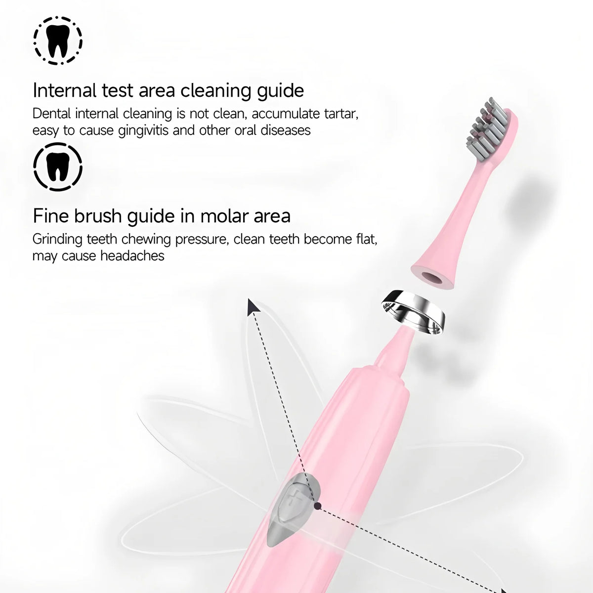 Acoustic Wave Electric Toothbrush Couples Set – 3 Brush Heads Electric Toothbrush Set HIP
