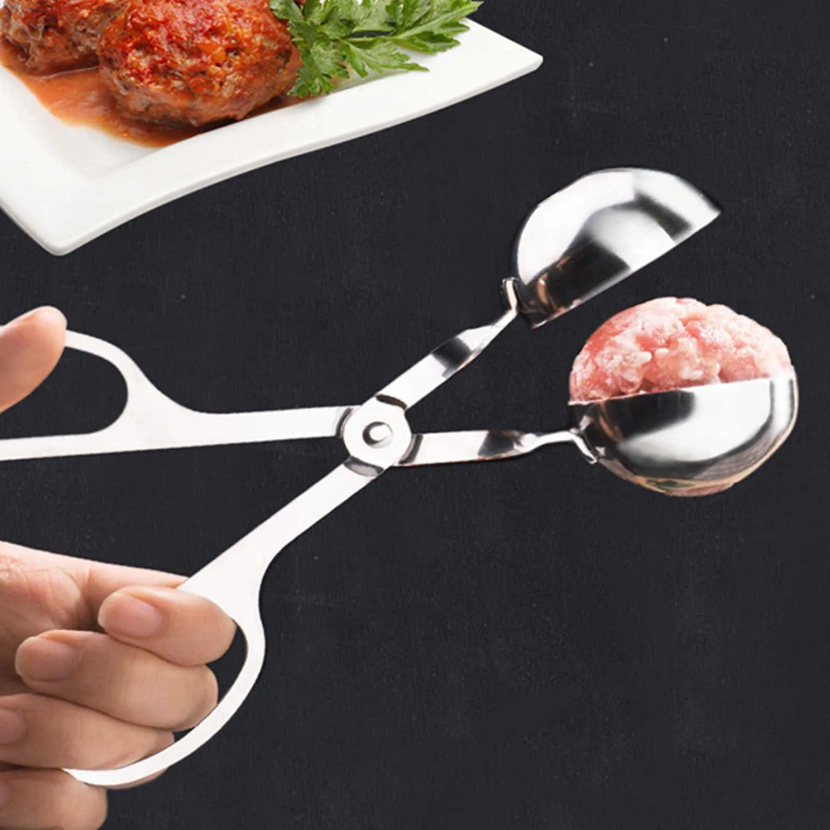 304 Stainless Steel Meatball Maker High Strength Safe Easy to Clean Multipurpose Meat Ball Scoop for Kitchen Meat Baller Tong HIP
