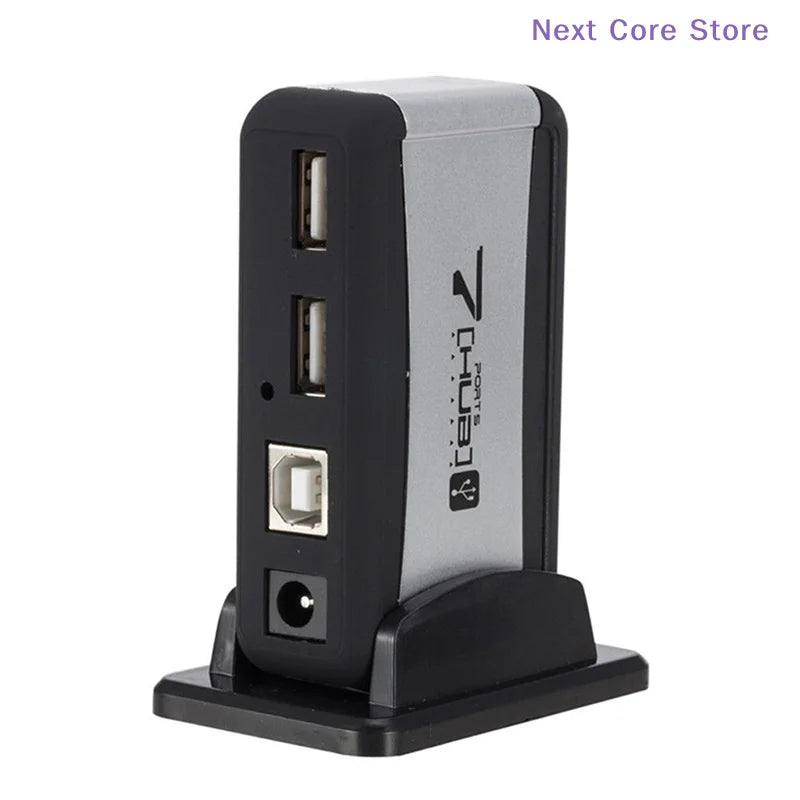 USB 7-Port Powered Hub with AC Adapter for PC & Laptop USB Hub HIP