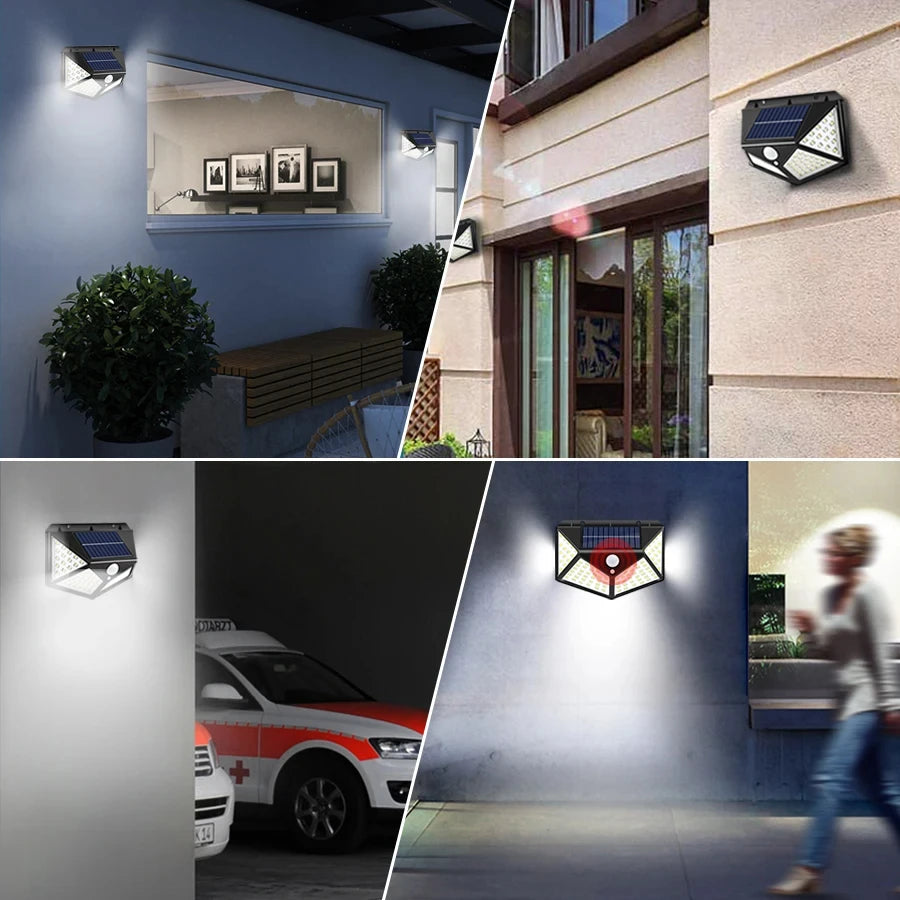 LED Solar Lights Outdoor Waterproof External Solar Lamp Motion Sensor Garden Lights Solar Power Sunlight Yard Wall Street Light HIP