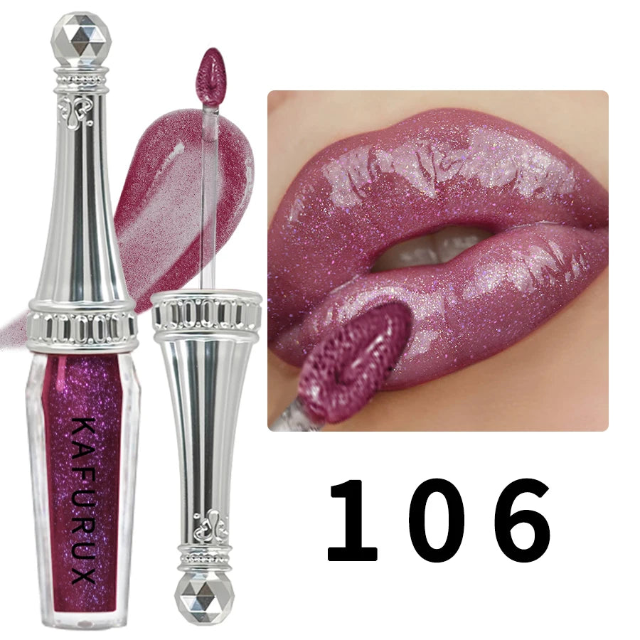 6 Colors Glitter Liquid Lipsticks Shimmer Shiny Lipgloss Pearlescent Lip Tint Mositurizing Long Lasting Lip Glaze Makeup For Wom HIP 106