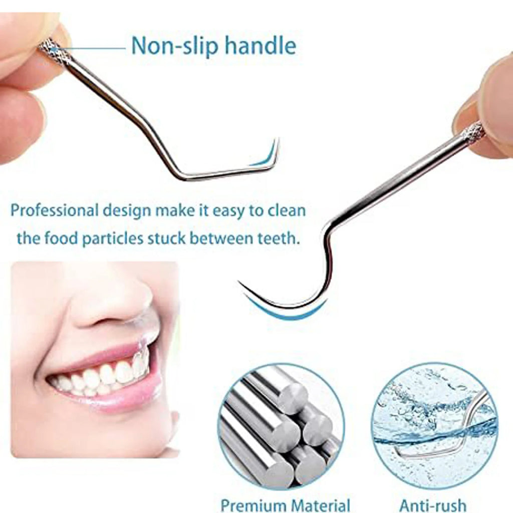 Stainless Steel Toothpick Set Tooth Flossing Reusable Toothpicks Portable Toothpick Floss Teeth Cleaner Oral Cleaning HIP