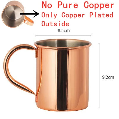 400mL Copper Plated Stainless Steel Mug – Beer, Coffee & Cocktails Copper Plated Mug HIP 1pcs Copper Plated Not Pure Copper