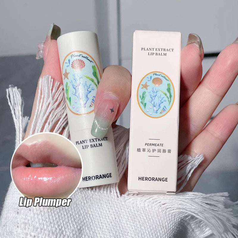 Sea Shell Shaped Lip Balm Clear Blue Moisturizing Hydrating Oil Reduce Lip Lines Remove Dead Skin Transparent Mask Lip Care HIP