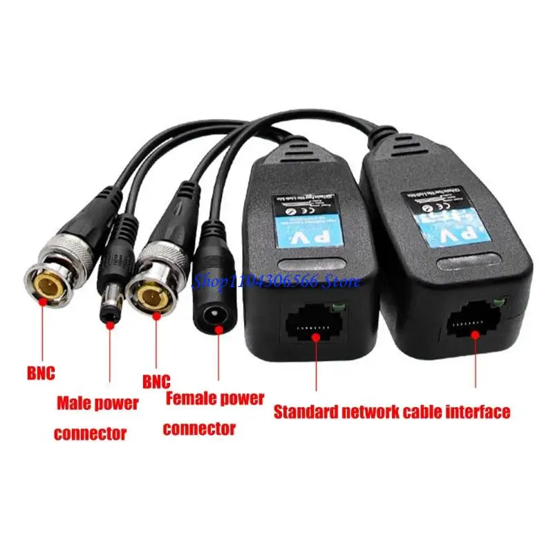 ABS Video Balun CCTV Signal Transmitter – Up to 500m Range Video Balun Transmitter HIP