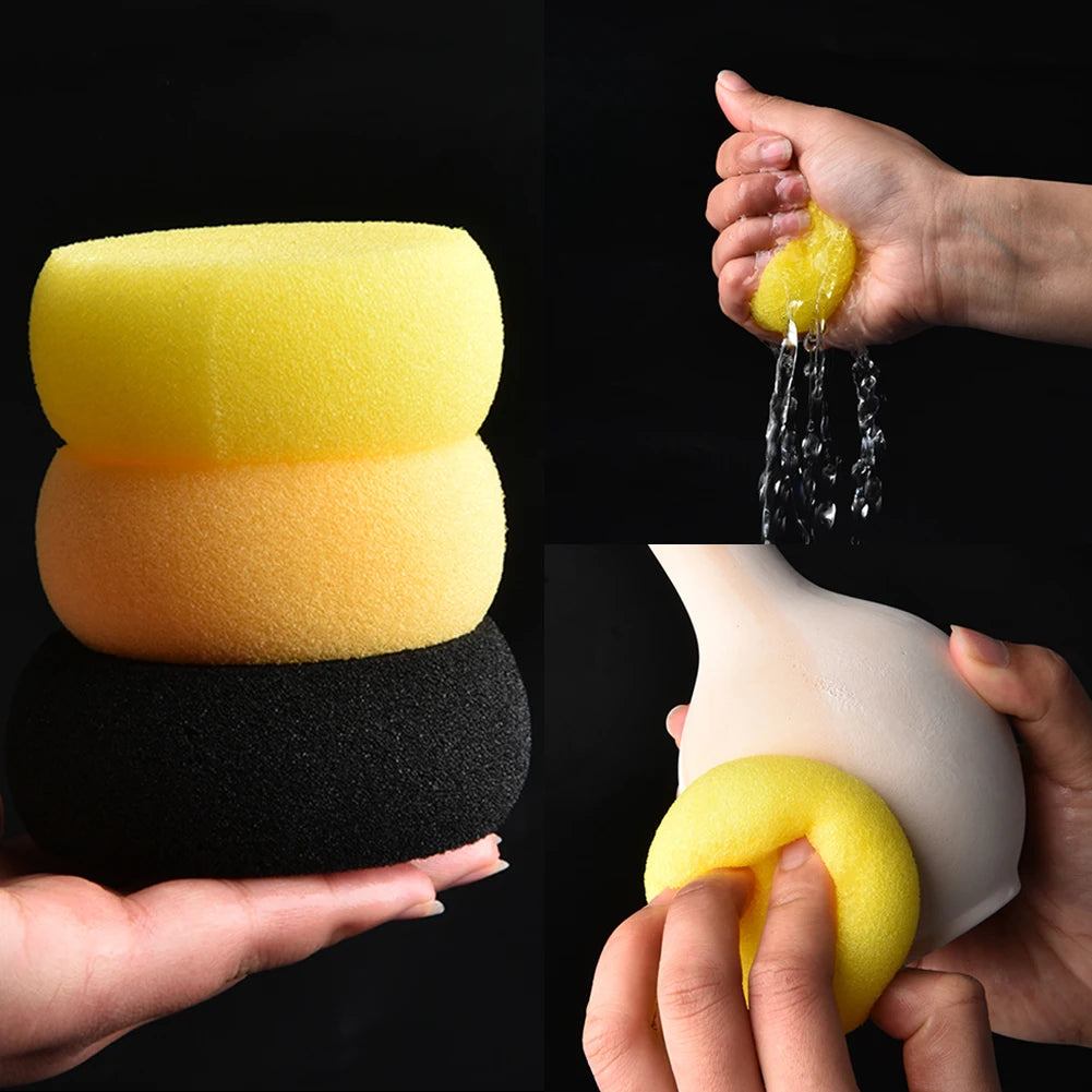 5Pcs Round Sponges Synthetic Practical Circle Sponges Small Sponges Yellow Sponges for Painting Pottery Cleaning Kitchen Tools HIP
