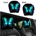 2-Pack Glow-in-the-Dark Butterfly Floral Car Headrest Covers Car Headrest Covers HIP Blue