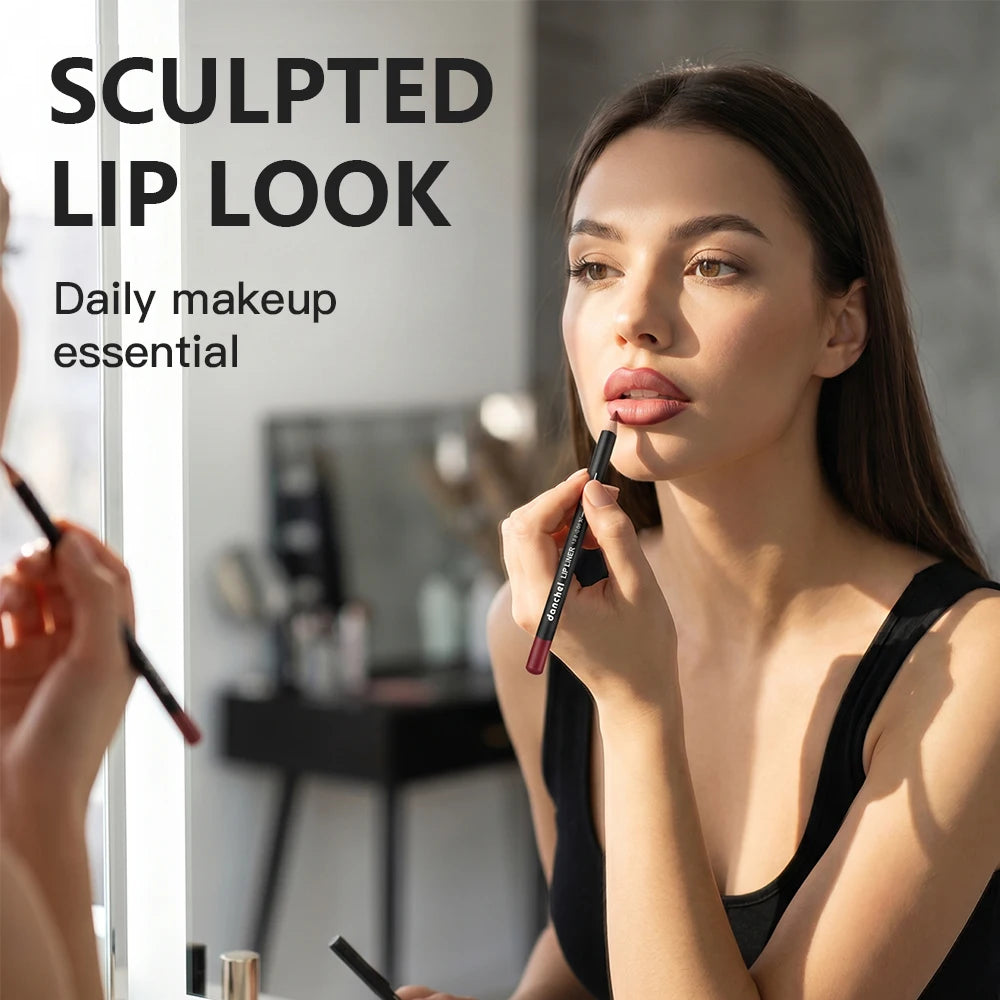 12 pcs Long-Lasting Lipstick Set with Professional Lip Liner Pencil and Matte Lip Gloss for Women Valentine's Day Gifts HIP