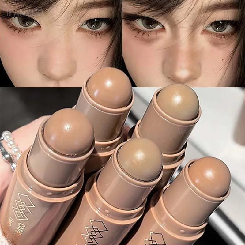 Face Contour Bronzer Stick Moisturizing Silky Three-dimensional Contour Pen Natural Matte Gray Brown Nose Shadow Makeup Contour HIP