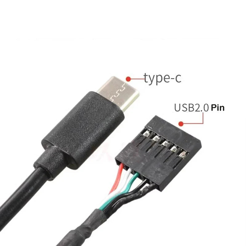 USB-C to 9-Pin Motherboard Power & Data Cable – 50cm USB Power Cable HIP