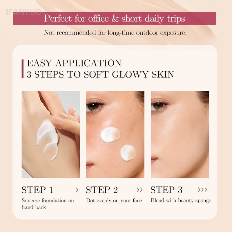 Color Changing Self‑Adjusting Foundation Lightweight Hydrating Long‑Wearing Oil‑Control Makeup Base Natural Daily Face Makeup HIP